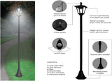 yarratwo 68“ Solar lamp Post Lights with Motion Sensor Outdoor Waterproof, Pole Outdoor, for Patio, for Garden, Lawn, Pathway, Driveway, Front/Back Door…