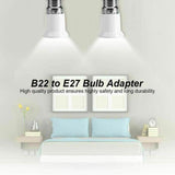 B22 to E27 Bulb Light Lamp Holder Base Socket Screw Bayonet Converter Adapter(2pcs))