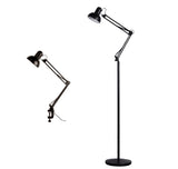 Modern Metal standing Floor Lamp, Flexible Swing Arms Reading Floor Lamp