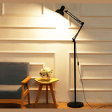 Modern Metal standing Floor Lamp, Flexible Swing Arms Reading Floor Lamp